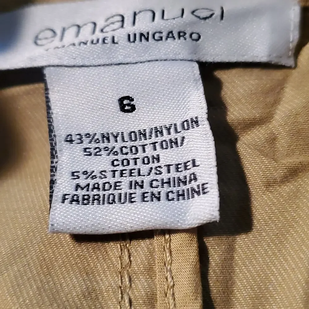 Emanuel Ungaro long line asymmetrical yellow/Green Trench Coat Size 6 - Picture 5 of 14